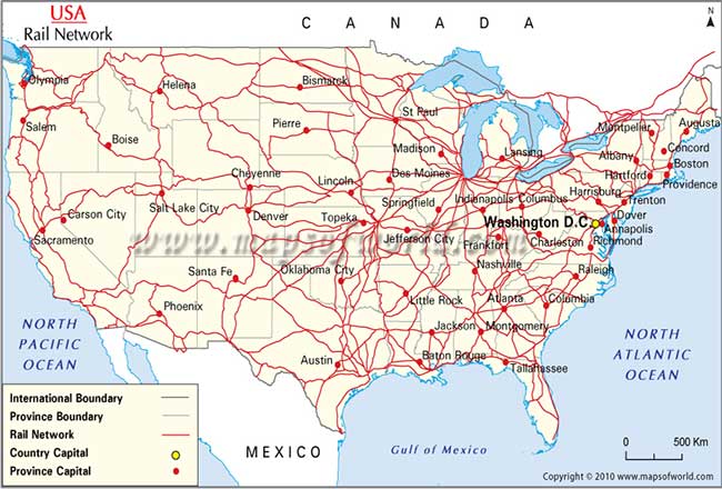 developed railway system in America