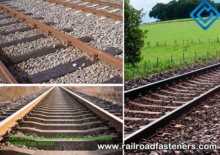 track gauge of main countries with types of railway track